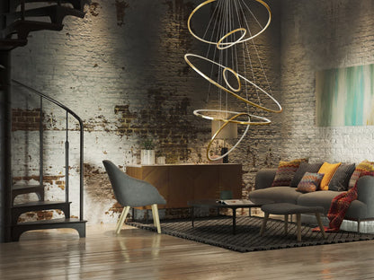 Aria 48" Wide LED Abstract Multi Light Pendant
