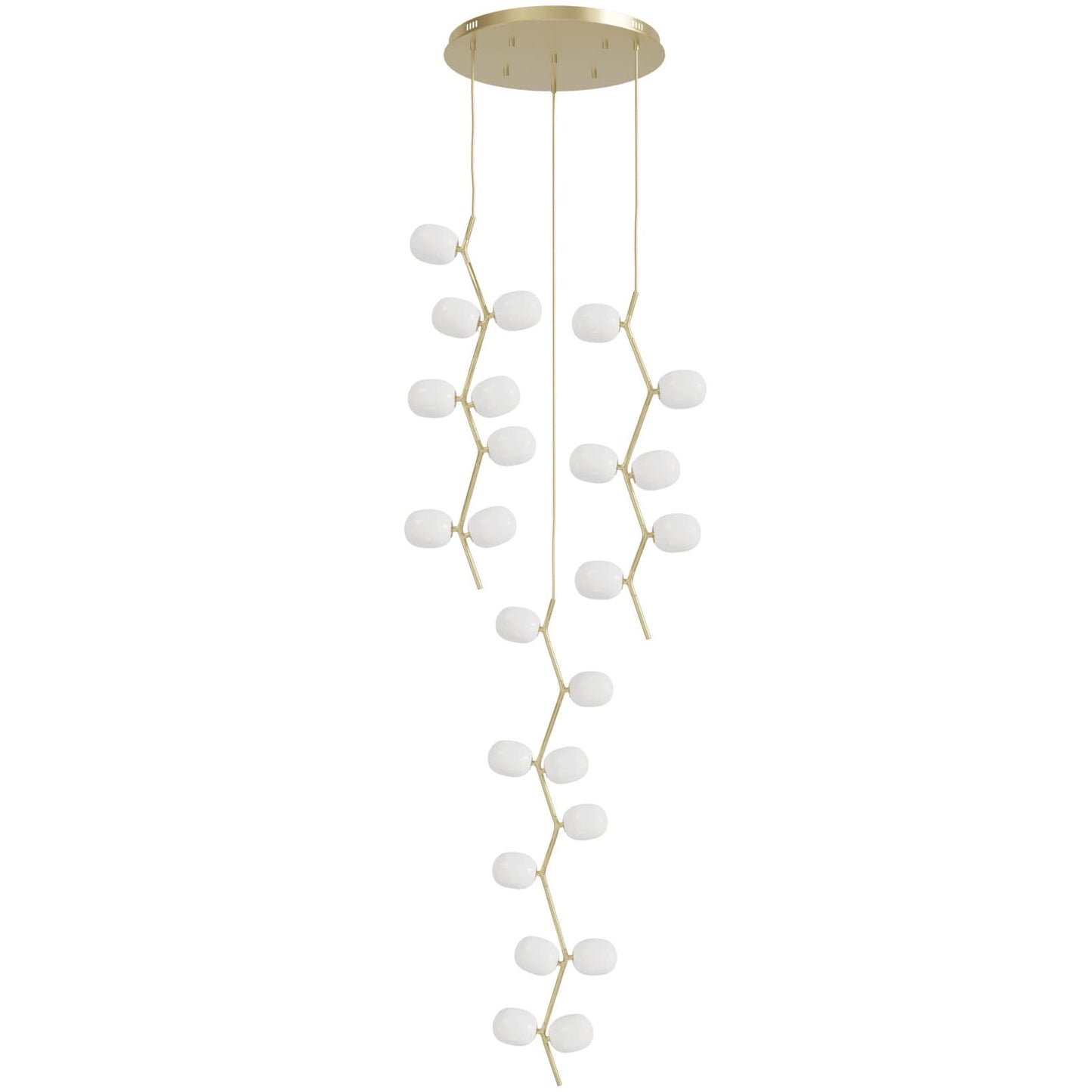 Hampton 24 Light 26" Wide Abstract Multi Light Pendant with Hand-Blown Glass Shades