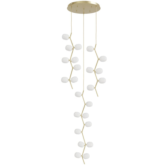 Hampton 24 Light 26" Wide Abstract Multi Light Pendant with Hand-Blown Glass Shades