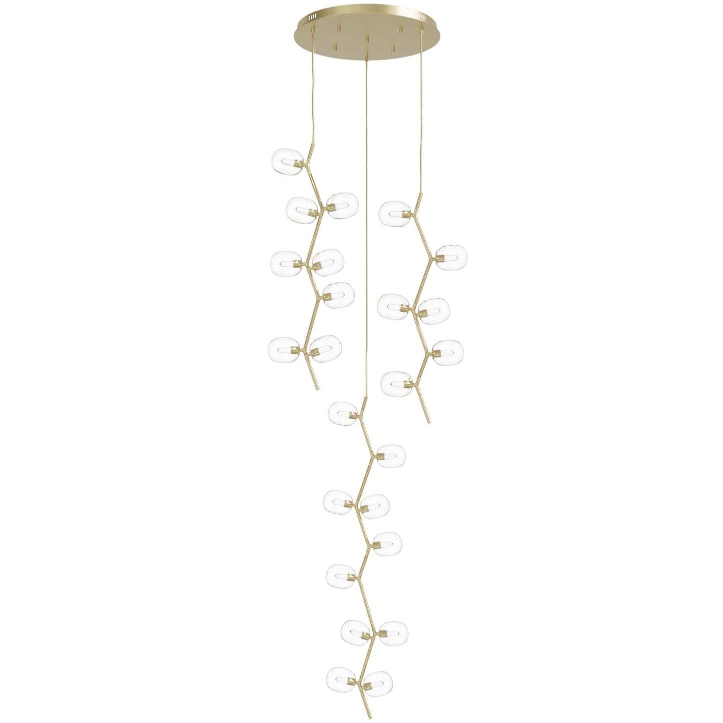 Hampton 24 Light 26" Wide Abstract Multi Light Pendant with Hand-Blown Glass Shades