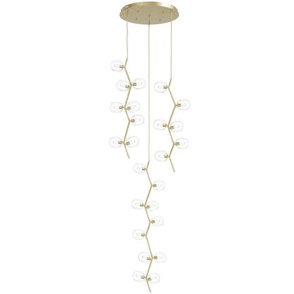 Hampton 24 Light 26" Wide Abstract Multi Light Pendant with Hand-Blown Glass Shades