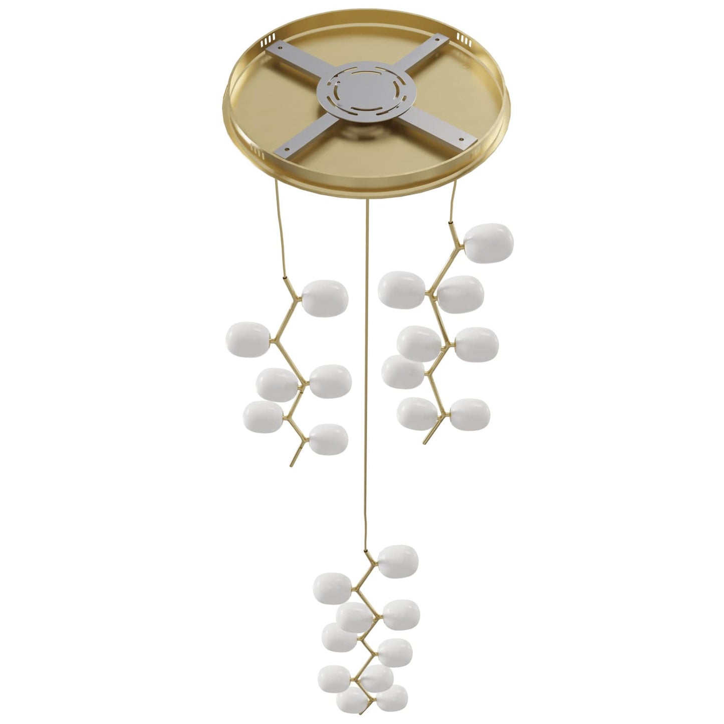 Hampton 24 Light 26" Wide Abstract Multi Light Pendant with Hand-Blown Glass Shades