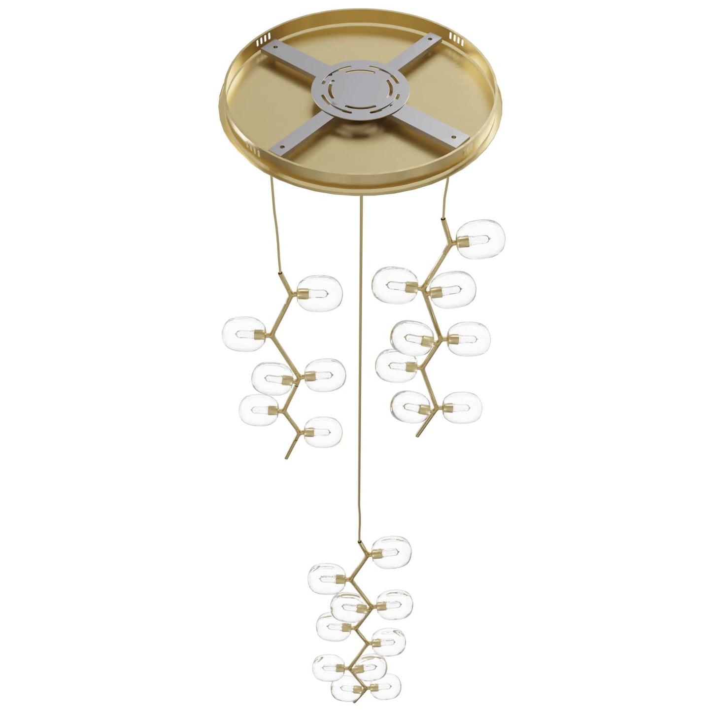 Hampton 24 Light 26" Wide Abstract Multi Light Pendant with Hand-Blown Glass Shades