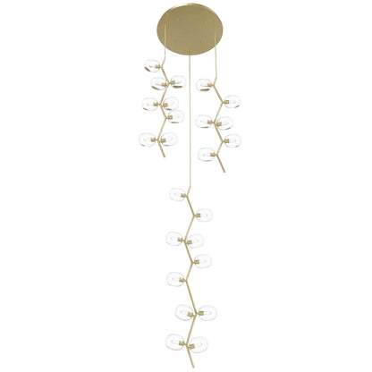Hampton 24 Light 26" Wide Abstract Multi Light Pendant with Hand-Blown Glass Shades