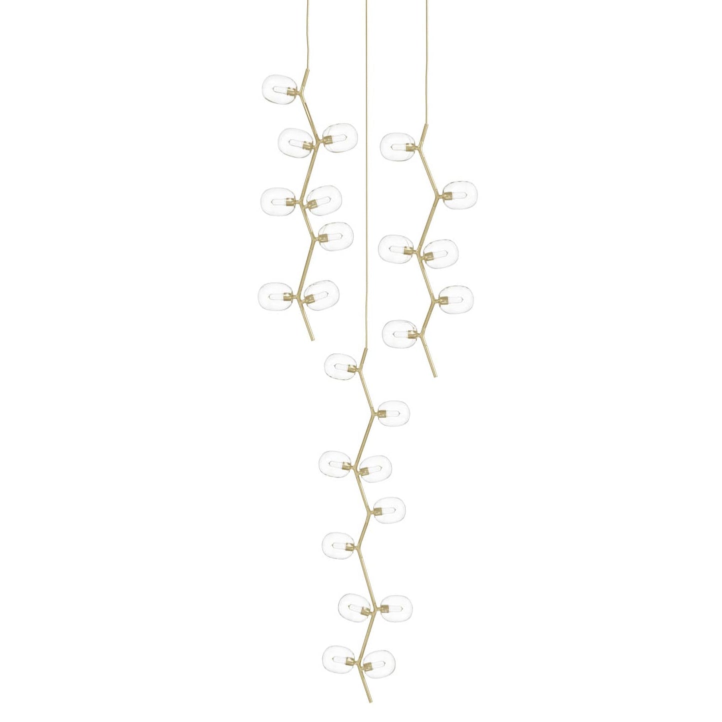 Hampton 24 Light 26" Wide Abstract Multi Light Pendant with Hand-Blown Glass Shades
