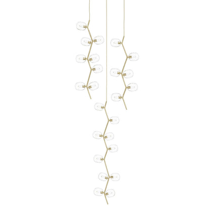 Hampton 24 Light 26" Wide Abstract Multi Light Pendant with Hand-Blown Glass Shades