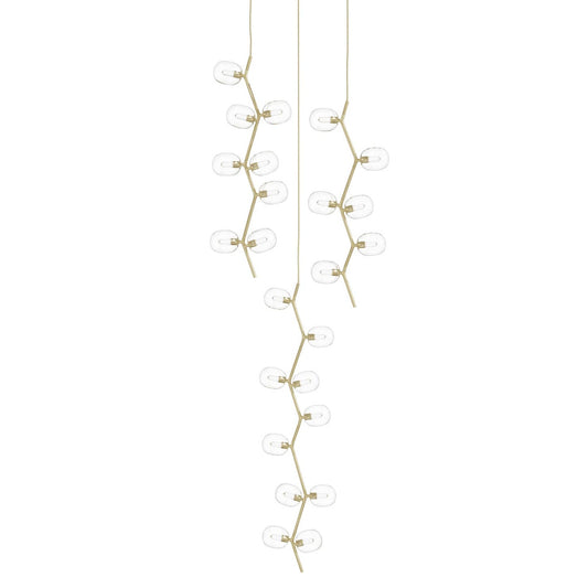 Hampton 24 Light 26" Wide Abstract Multi Light Pendant with Hand-Blown Glass Shades