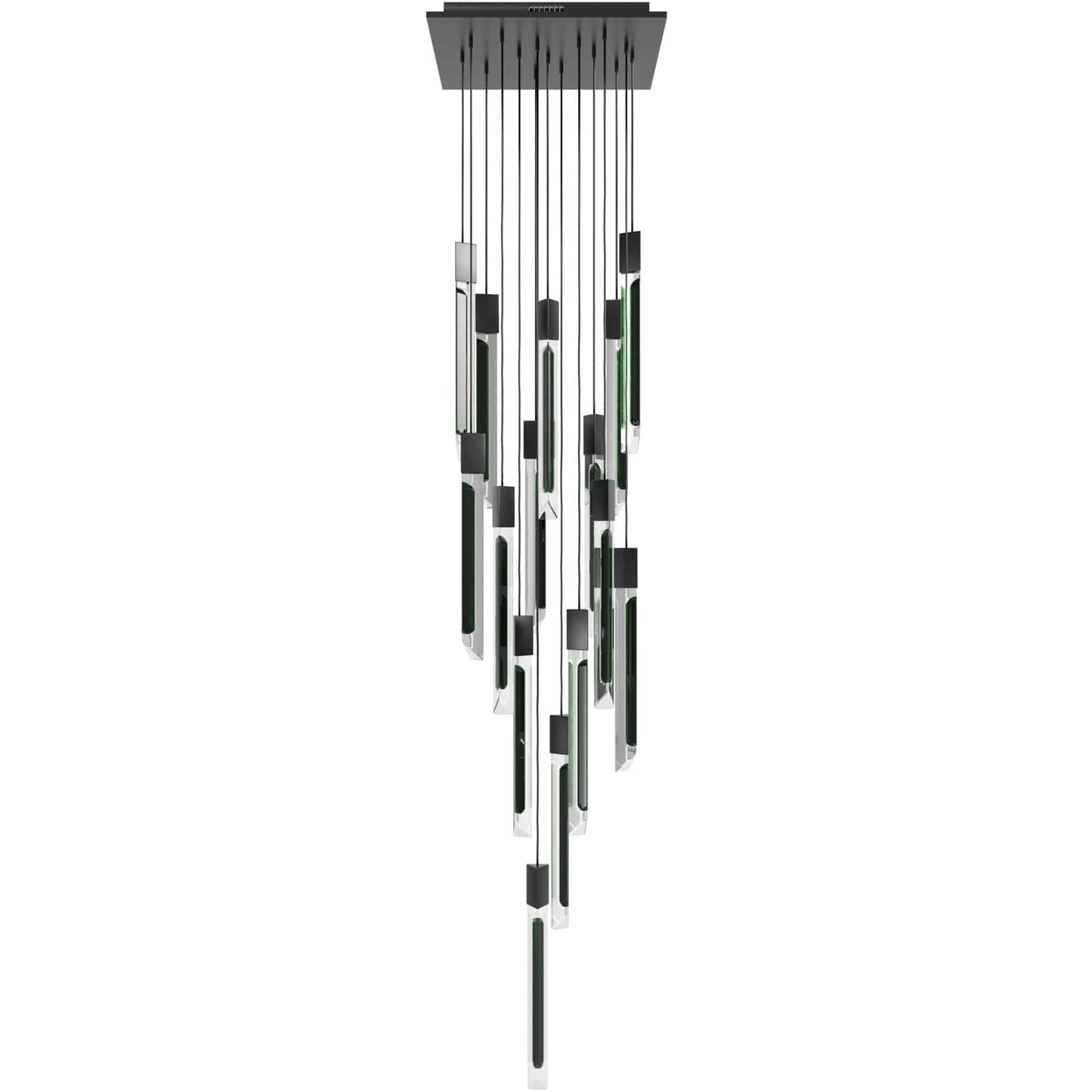 Alpine 15 Light 24" Wide LED Multi Light Pendant with Marbleized Crystal Shades