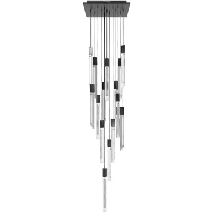 Alpine 15 Light 24" Wide LED Multi Light Pendant with Marbleized Crystal Shades