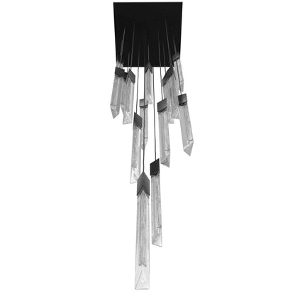 Alpine 15 Light 24" Wide LED Multi Light Pendant with Marbleized Crystal Shades