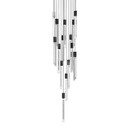 Avenue Lighting Alpine 15 Light 24" Wide LED Multi Light Pendant with Marbleized Crystal Shades