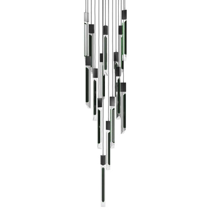 Alpine 15 Light 24" Wide LED Multi Light Pendant with Marbleized Crystal Shades