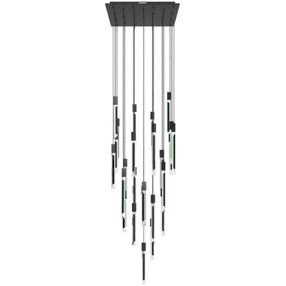Alpine 31 Light 36" Wide LED Multi Light Pendant with Marbleized Crystal Shades