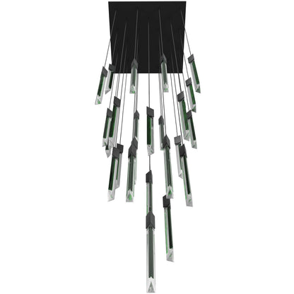 Alpine 31 Light 36" Wide LED Multi Light Pendant with Marbleized Crystal Shades