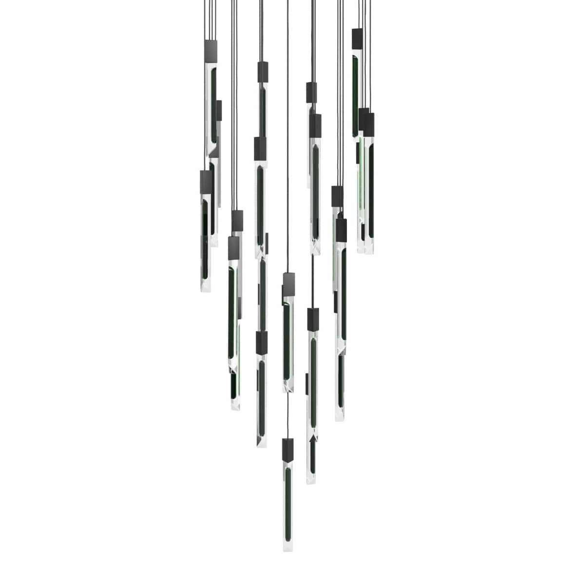 Alpine 31 Light 36" Wide LED Multi Light Pendant with Marbleized Crystal Shades