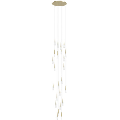 Encino 25 Light 30" Wide LED Crystal Multi Light Pendant with Clear Crystal Shades