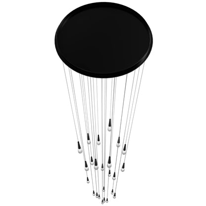 Encino 25 Light 30" Wide LED Crystal Multi Light Pendant with Clear Crystal Shades