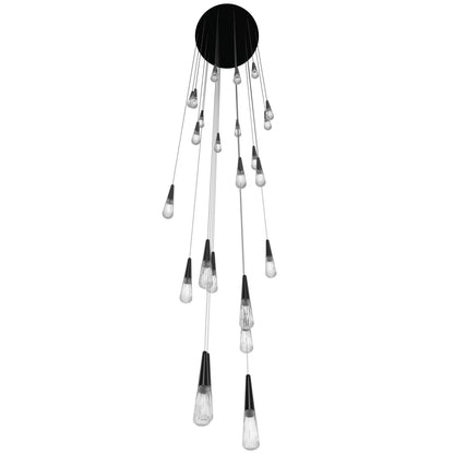 Encino 25 Light 30" Wide LED Crystal Multi Light Pendant with Clear Crystal Shades