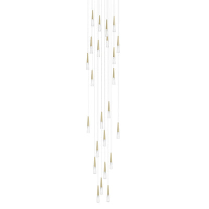 Encino 25 Light 30" Wide LED Crystal Multi Light Pendant with Clear Crystal Shades