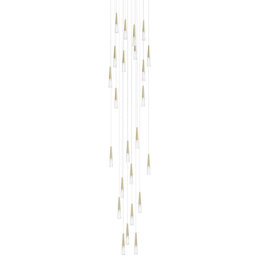 Encino 25 Light 30" Wide LED Crystal Multi Light Pendant with Clear Crystal Shades