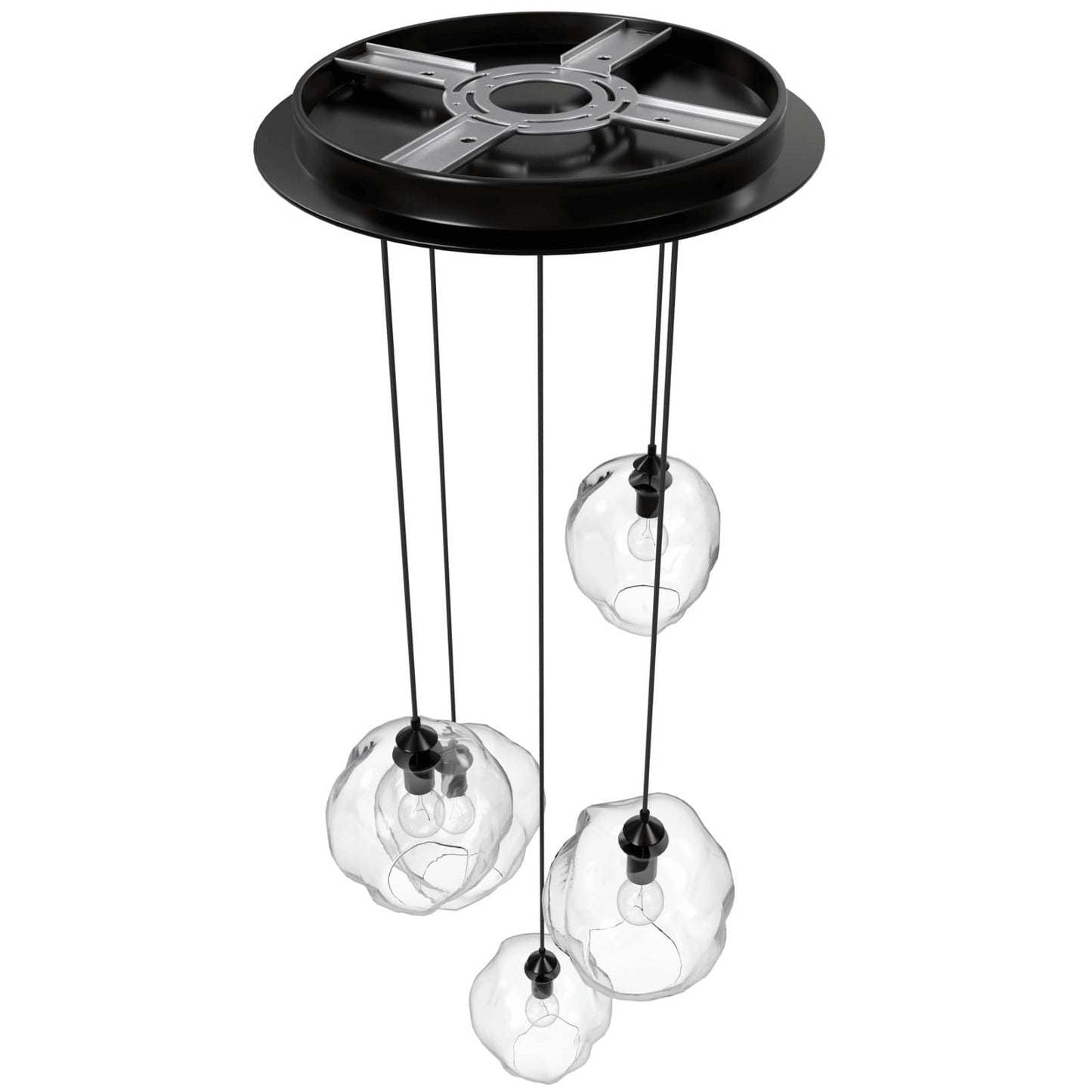 Sonoma Ave. 5 Light 28" Wide Multi Light Pendant with Water Glass Shades