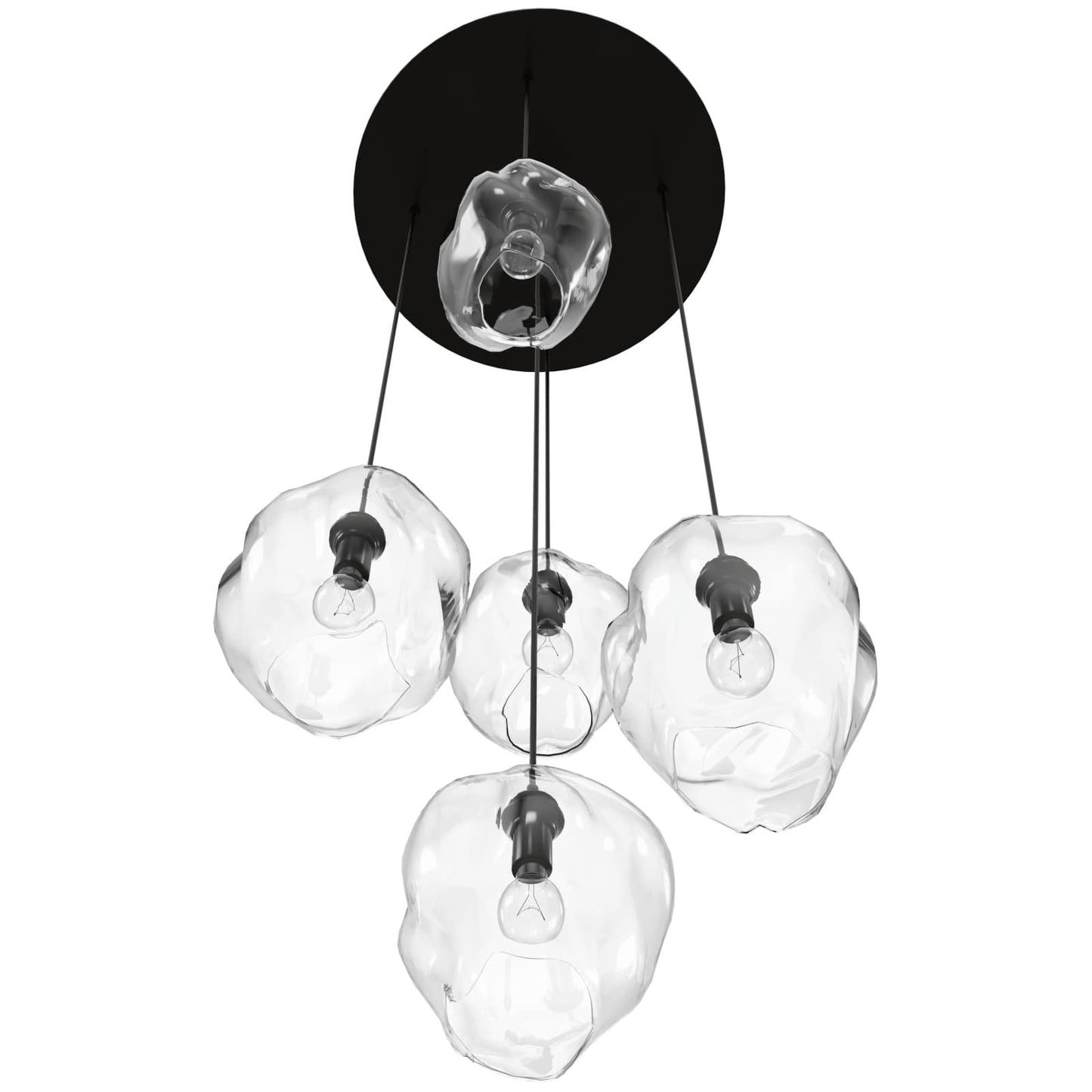 Sonoma Ave. 5 Light 28" Wide Multi Light Pendant with Water Glass Shades