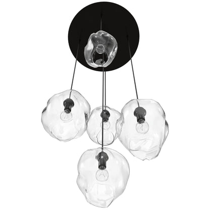 Sonoma Ave. 5 Light 28" Wide Multi Light Pendant with Water Glass Shades