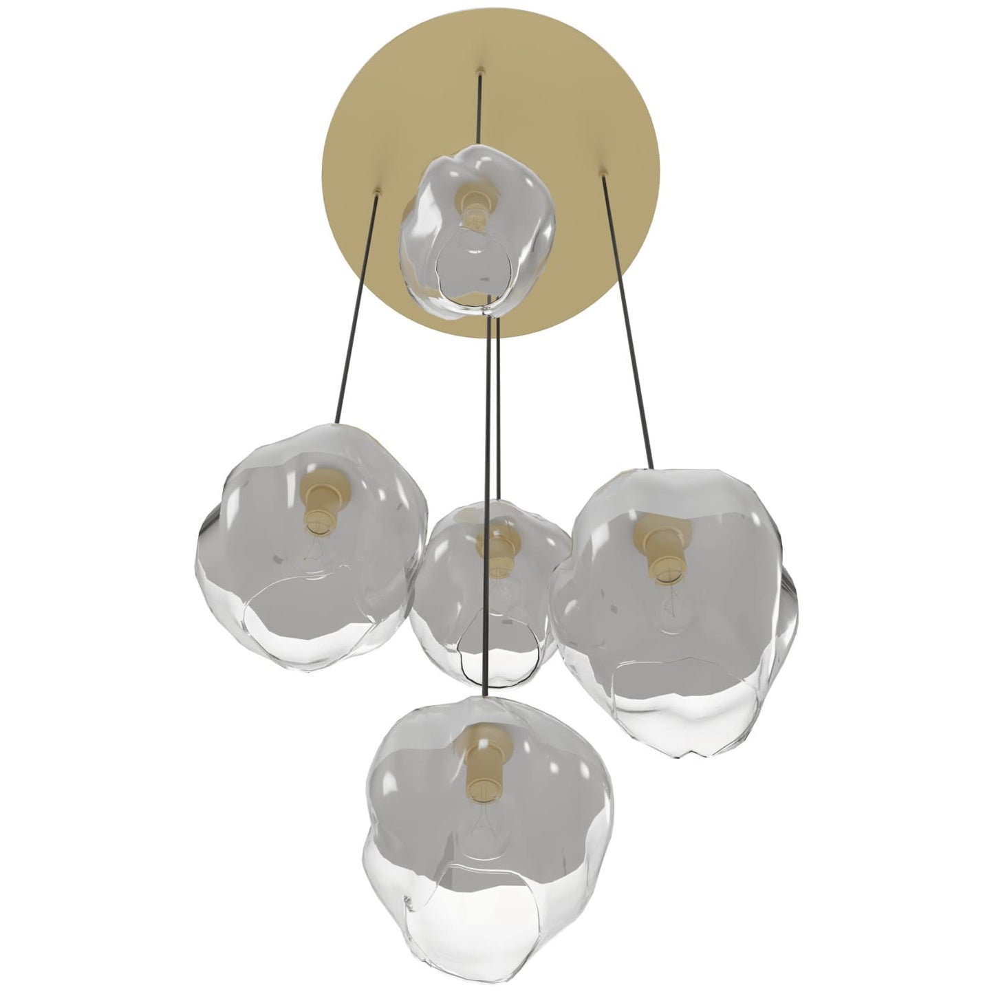 Sonoma Ave. 5 Light 28" Wide Multi Light Pendant with White/Clear Glass Shades
