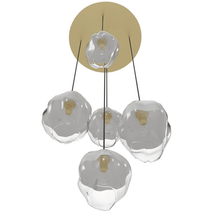 Sonoma Ave. 5 Light 28" Wide Multi Light Pendant with White/Clear Glass Shades