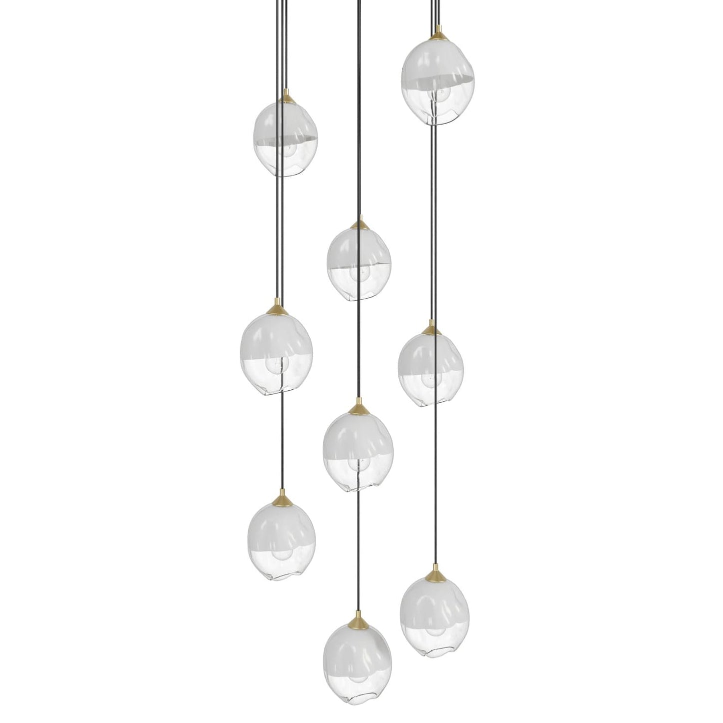 Sonoma Ave. 9 Light 37" Wide Multi Light Pendant with White/Clear Glass Shades