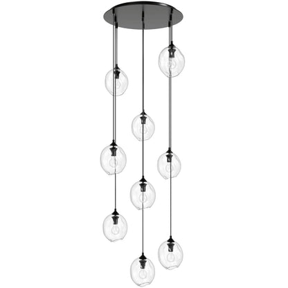 Sonoma Ave. 9 Light 37" Wide Multi Light Pendant with Water Glass Shades