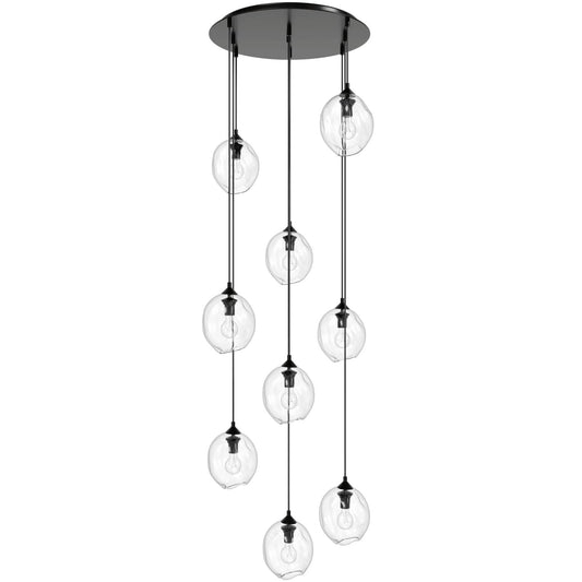 Sonoma Ave. 9 Light 37" Wide Multi Light Pendant with Water Glass Shades