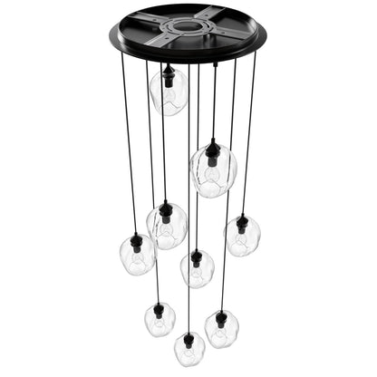 Sonoma Ave. 9 Light 37" Wide Multi Light Pendant with Water Glass Shades