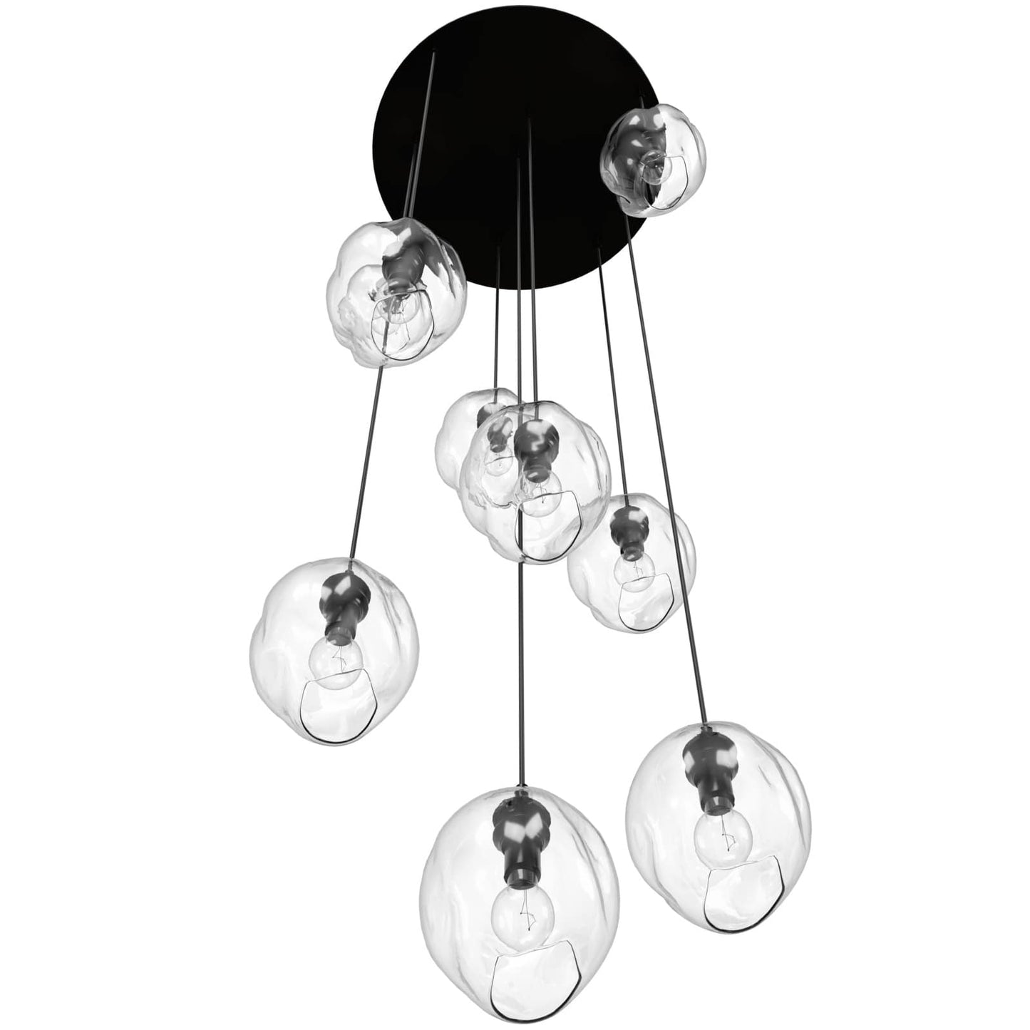 Sonoma Ave. 9 Light 37" Wide Multi Light Pendant with Water Glass Shades