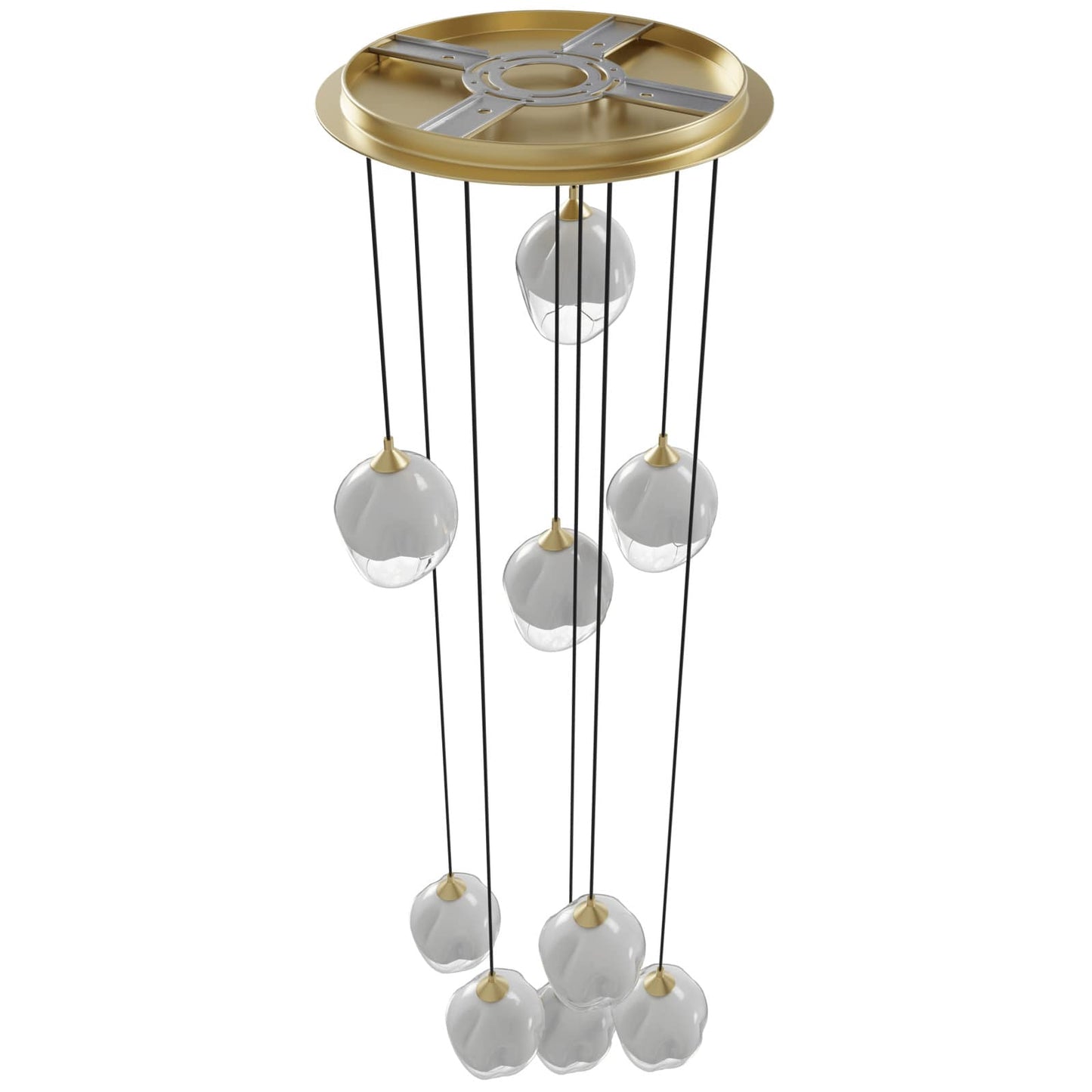 Sonoma Ave. 9 Light 37" Wide Multi Light Pendant with White/Clear Glass Shades