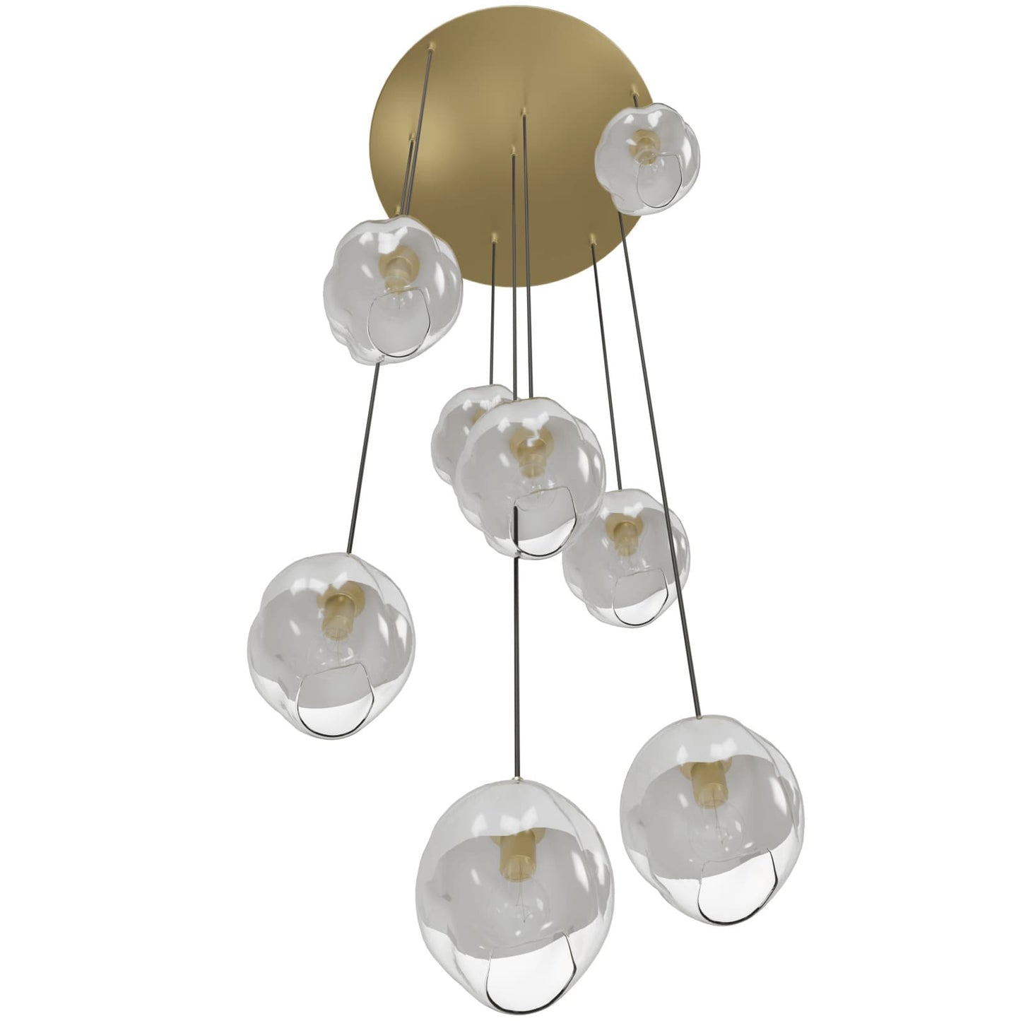 Sonoma Ave. 9 Light 37" Wide Multi Light Pendant with White/Clear Glass Shades