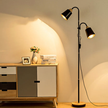 Double Head Floor Lamp Adjustable Lighting for Living Room, Bedroom & Bedside