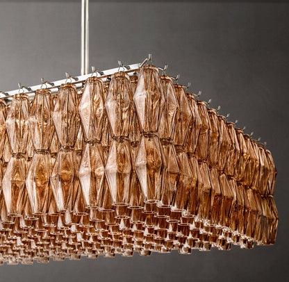 Chiara Rectangular Smoke Glass 54" Chandelier