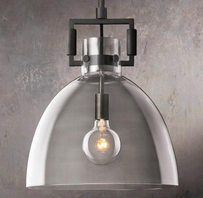 Industrial Glass Pendant Light Fixture