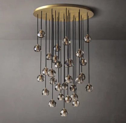 Boule De Cristal Smoke Glass Round Cluster Chandelier 40"