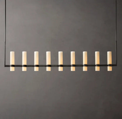 Ravelle Linear Milk Glass Chandelier 71"