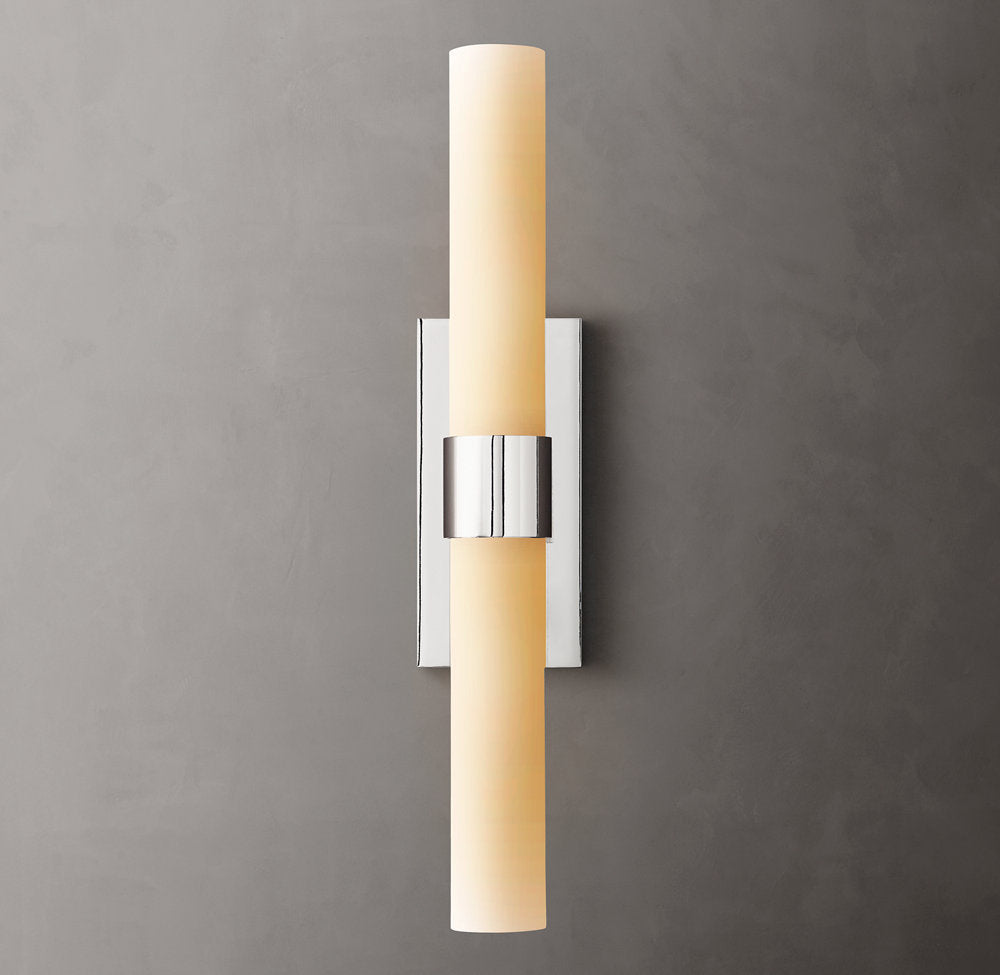 Ravelles Opal Milk Glass Linear Wall Sconce