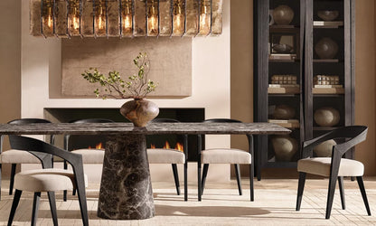 Lattice Smoke Glass Linear Chandelier 67"