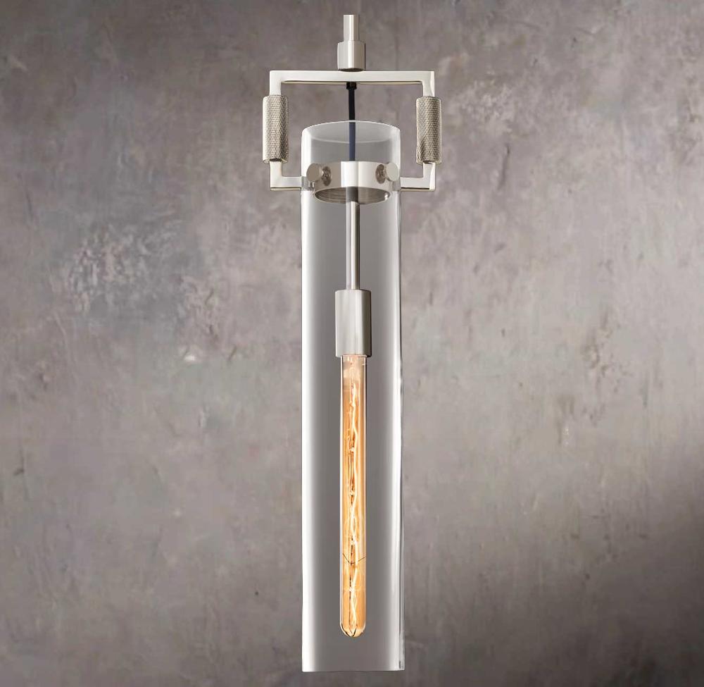 Machinists Cylindrical Glass Pendant Lamp