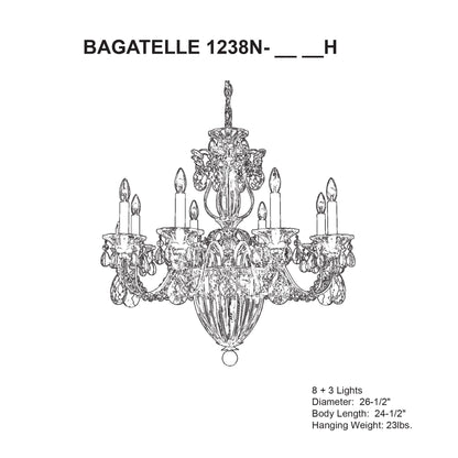 Bagatelle 26 1/2" Wide Heirloom Gold 11-Light Chandelier