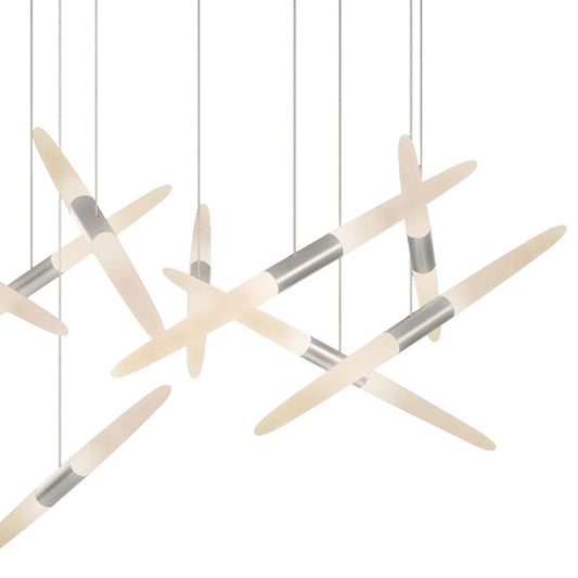 Ballet 27 1/4"W 13-Light Spreader Satin Aluminum LED Pendant