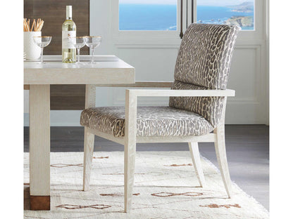 Carmel Palmero Upholstered Dining Armchair in Brown and Monterey Finish
