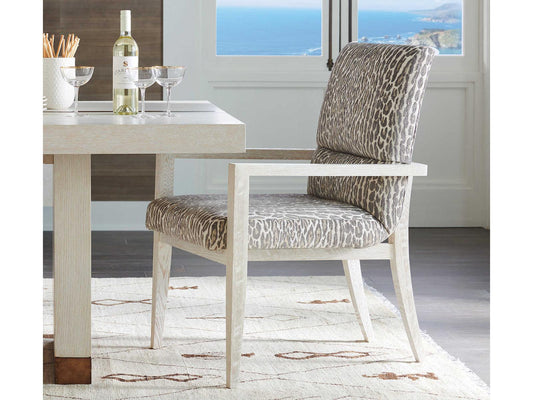 Carmel Palmero Upholstered Dining Armchair in Brown and Monterey Finish