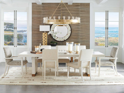 Carmel Palmero Upholstered Dining Armchair in Brown and Monterey Finish