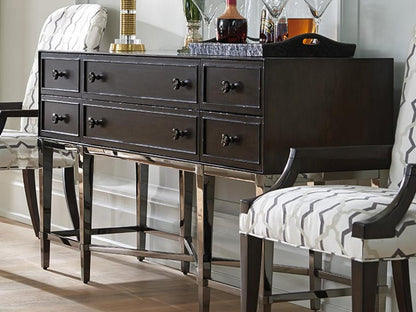 Fairfax 6-Drawer Sideboard in Wilshire Gray and Black Nickel